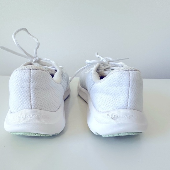 Under Armour White and Turquoise Sneakers Lightweight Comfort - Picture 8 of 12